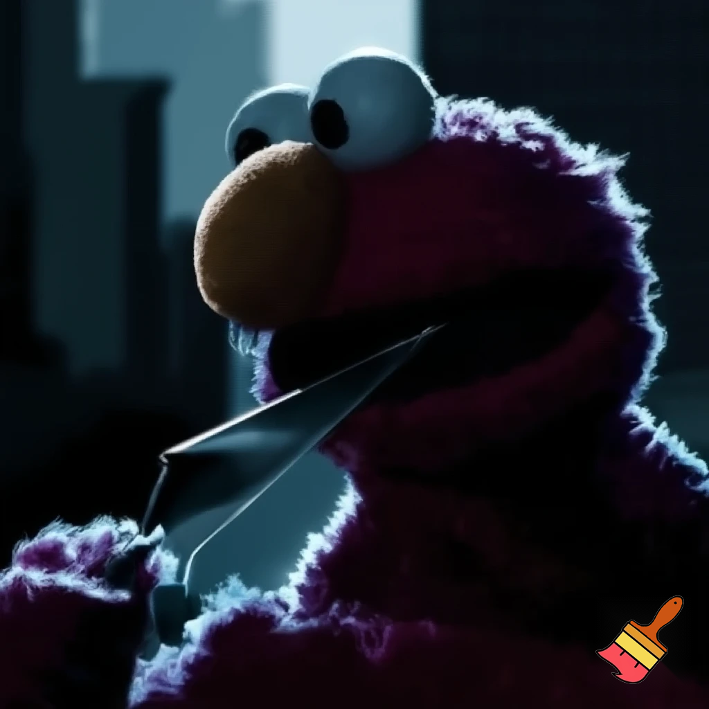 elmo dies by a knife