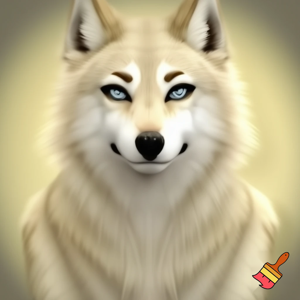 Cream anthro wolf