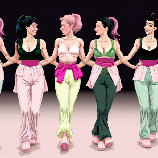 90's disney's 2d aladdin style comic black background and panels of 
Panel 1 The marching black haired ponytail women with green skin,green harem pants pink bra and pink sash and pink curved slippers sway their hips every time they kept marching. 
Panel 2 As the black haired ponytail women with green skin,green harem pants pink bra and pink sash and pink curved slippers march and dance, they swell up, until there's no more room and the black haired ponytail women with green skin,green harem pants pink bra and pink sash and pink curved slippers are unable to dance and march any further. 
Panel 3 the black haired ponytail women with green skin,green harem pants pink bra and pink sash and pink curved slippers, and they even continue to swell up. 
Panel 4 The black haired ponytail women with green skin,green harem pants pink bra and pink sash and pink curved slippers increasing body size occupies all the remaining space around them. 
Panel 5 A few of the marching and dancing black haired ponytail woman with green skin,green harem pants pink bra and pink sash and pink curved slippers squash the others when they grow larger. 
Panel 6 Regardless,all the black haired ponytail women with green skin,green harem pants pink bra and pink sash and pink curved slippers continue to dance and march. 
panel 7 Then constraint of space goes over the limit and the black haired ponytail women with green skin,green harem pants pink bra and pink sash and pink curved slippers explode.  