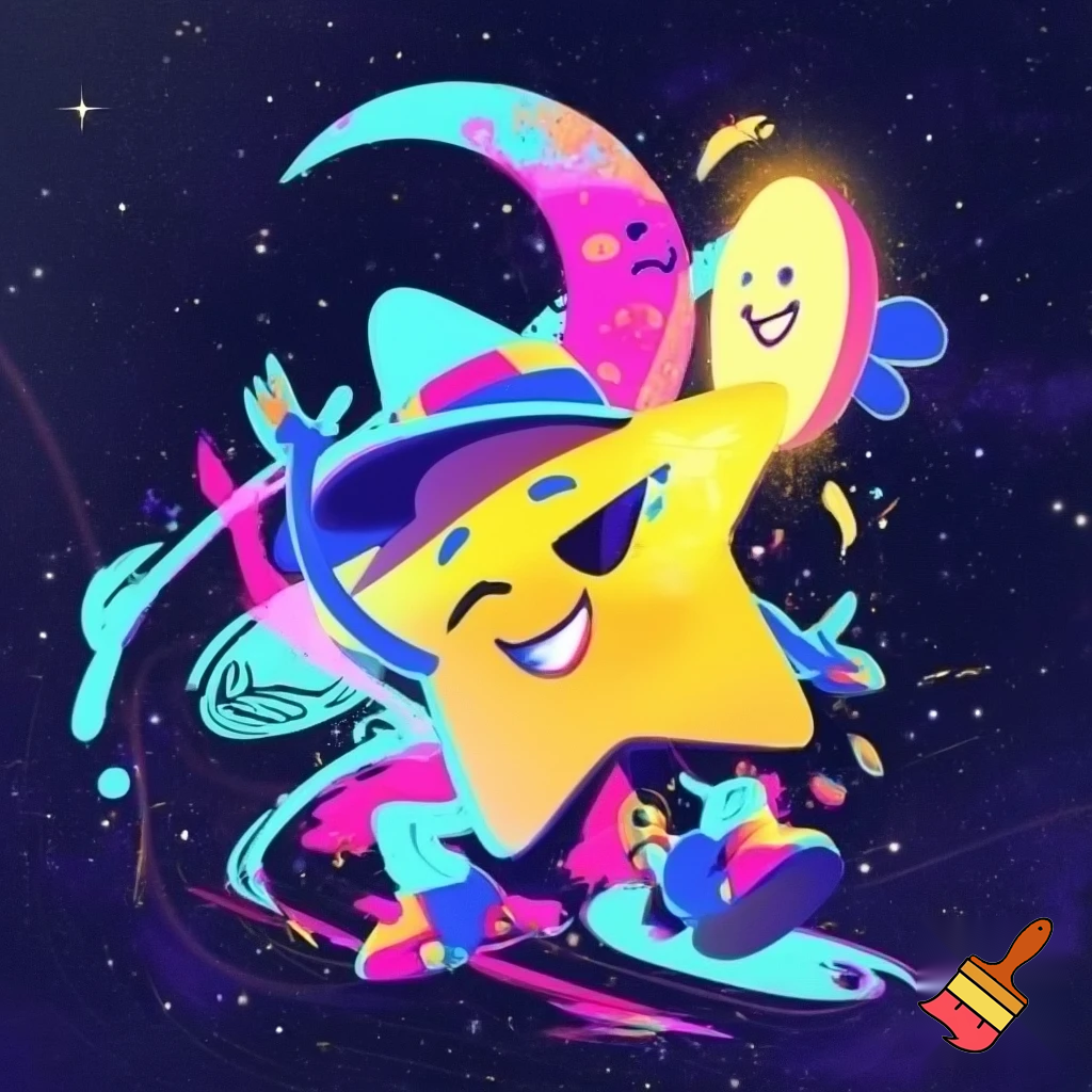 Star and the moon funky style