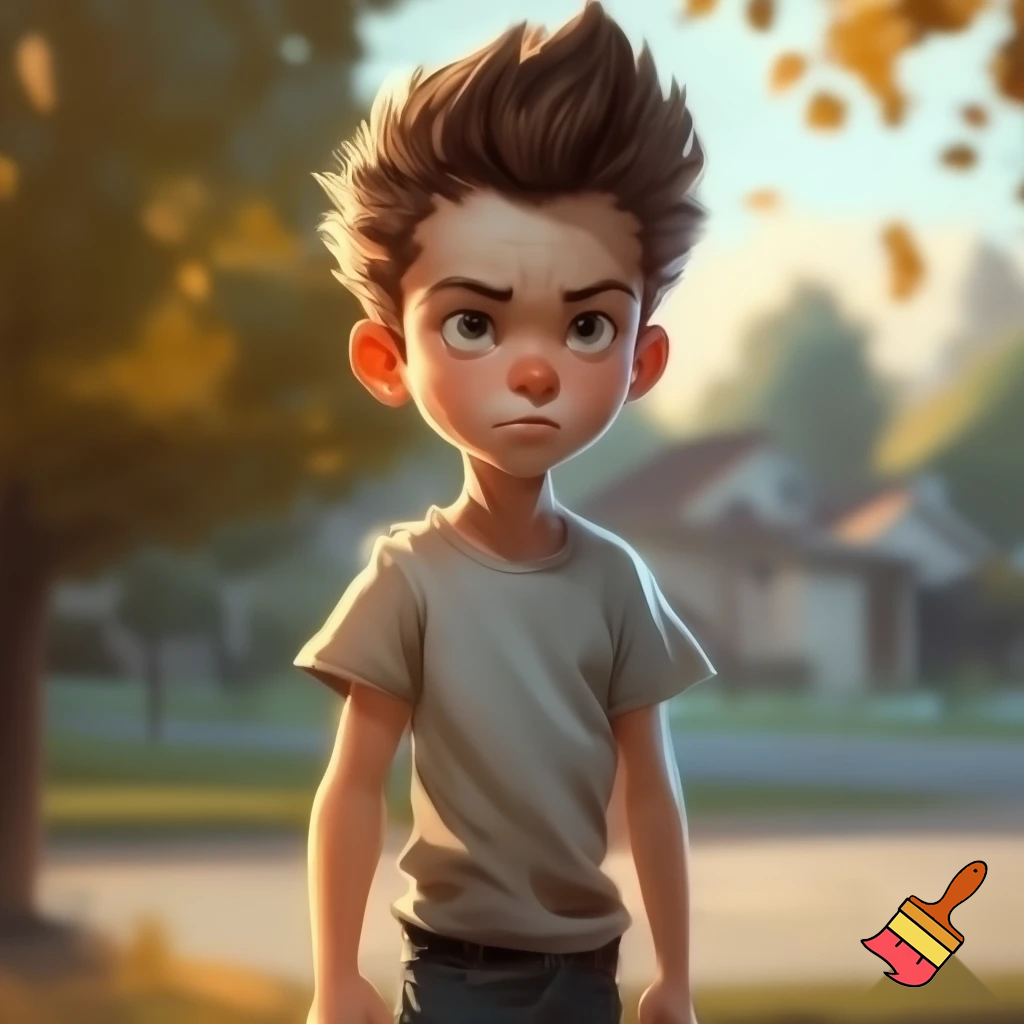 Brown hair spiky 12 year old boy 