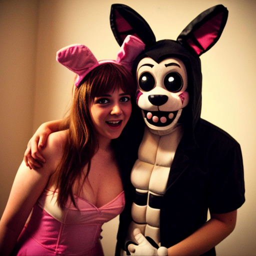 Show me what would happen if a boyfriend and girlfriend (Friday night funkin') were captured by female animatronics fnaf 2 , who then decided to make the boyfriend a girl (change his gender and appearance) and put the girl (boyfriend gender) in a cute, sexy bunny animatronic costume, and the wife girlfriend in a female animatronic cat costume. Both died in agony. How would the spirit of the girl (boyfriend gender) and his wife (girlfriend) react afterward?