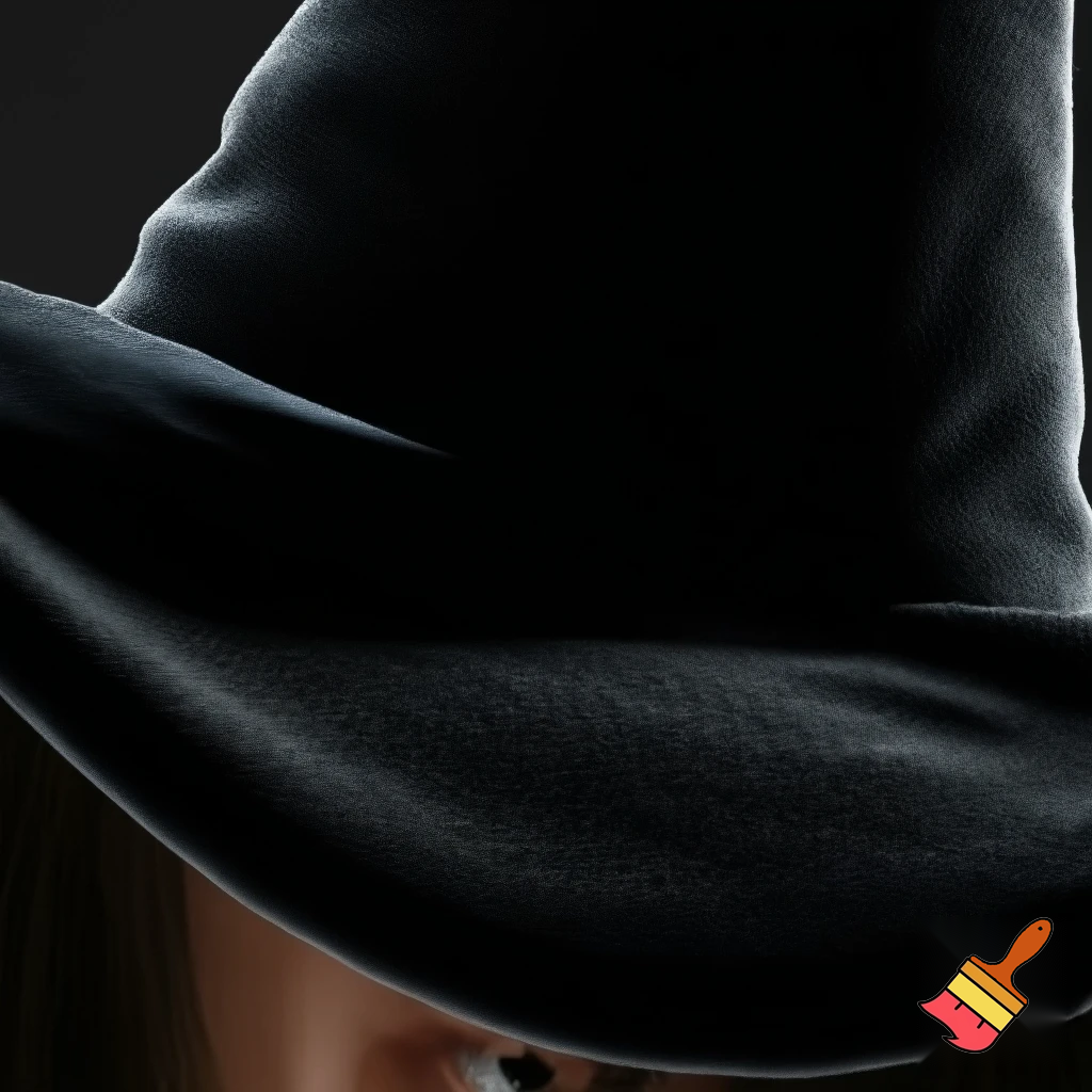 Black witches hat velvet