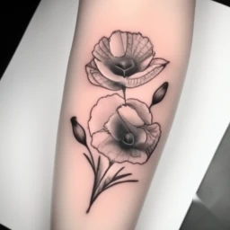 august birth flower tattoo