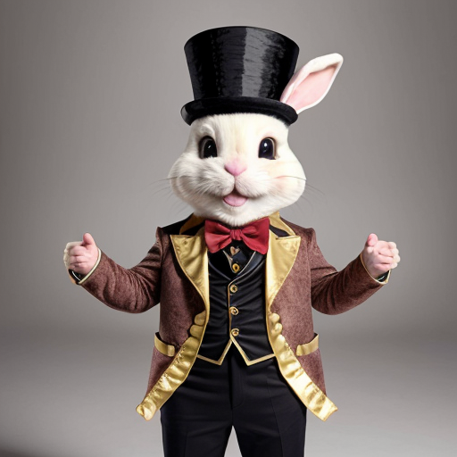 Easter bunny mascot with the top hat costume🏬🌟