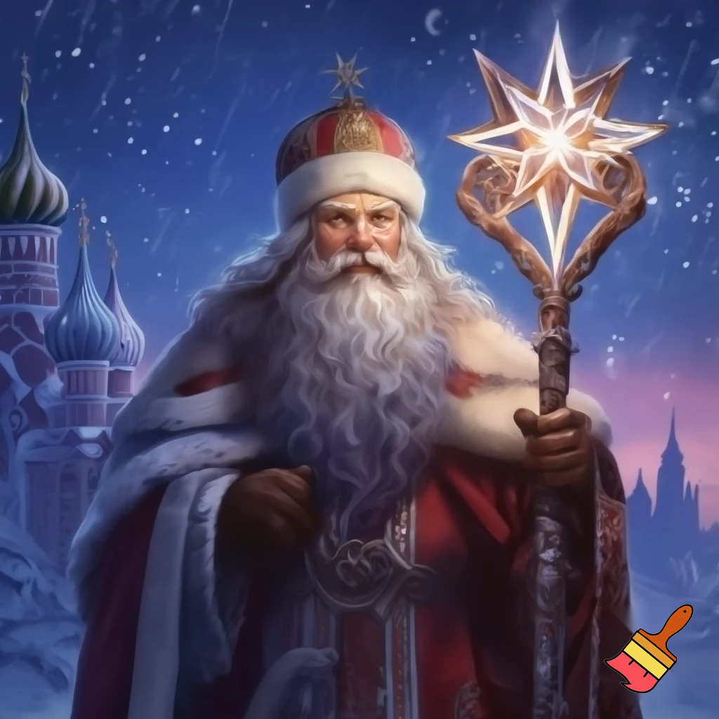Russia, Santa Claus walking stick with a star