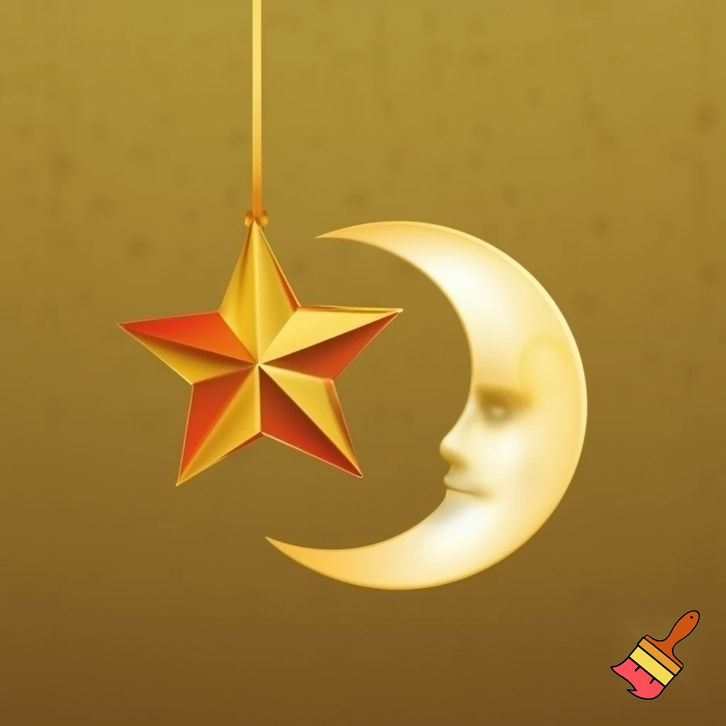 Star and moon christmas