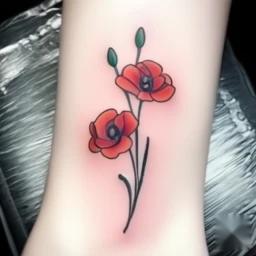 august birth flower tattoo