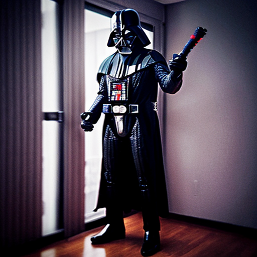 Darth Vader In a Christmas outfit
