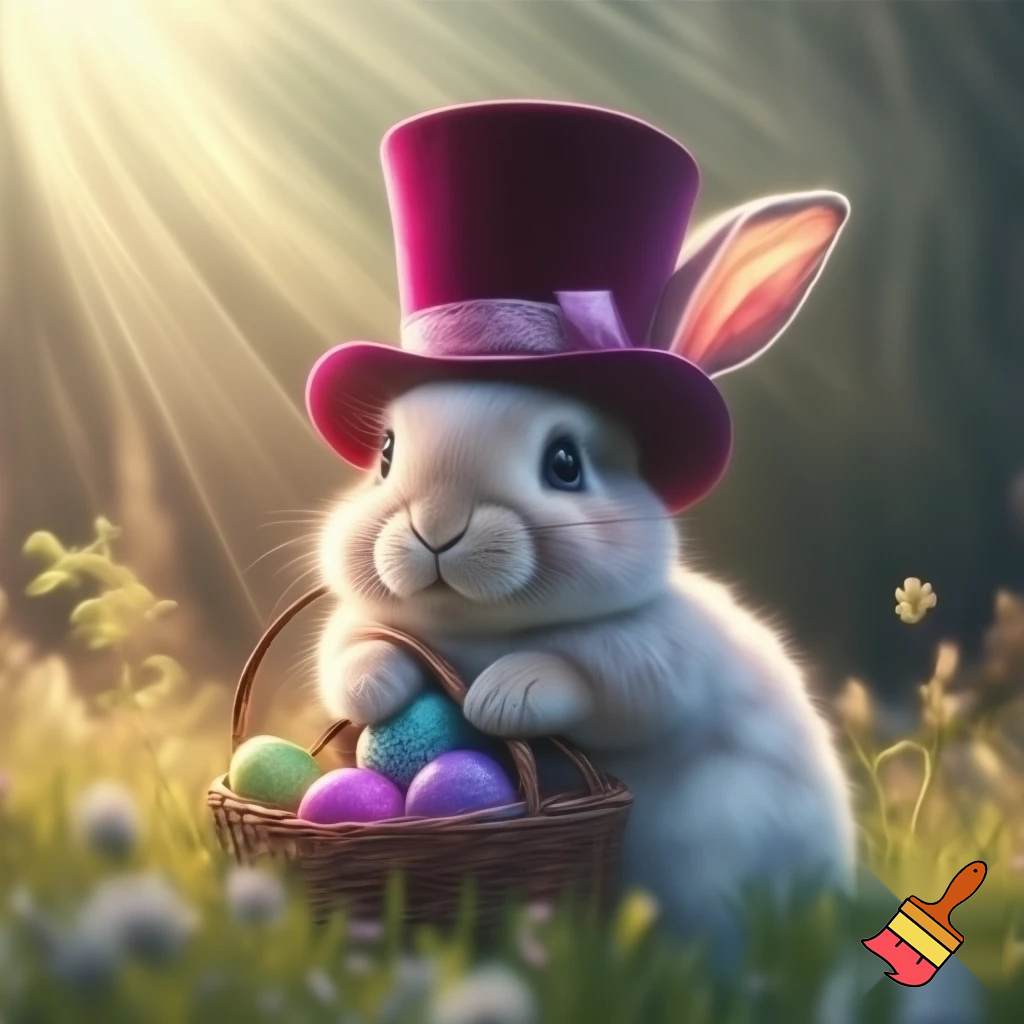 Easter bunny top hat velvet