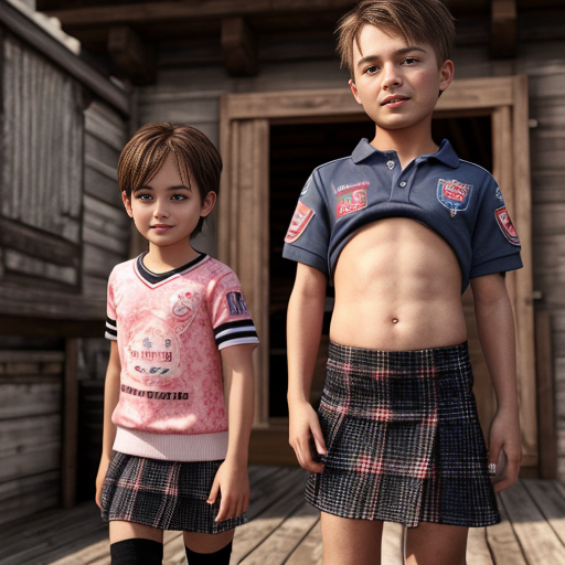 Boys skirts and playing with girls and chalet