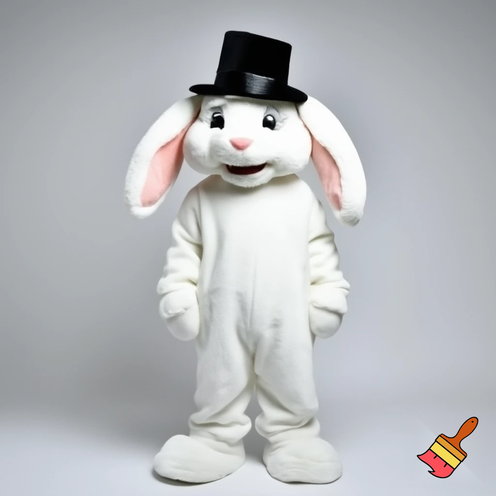 Easter bunny mascot costume top hat mascot costume 