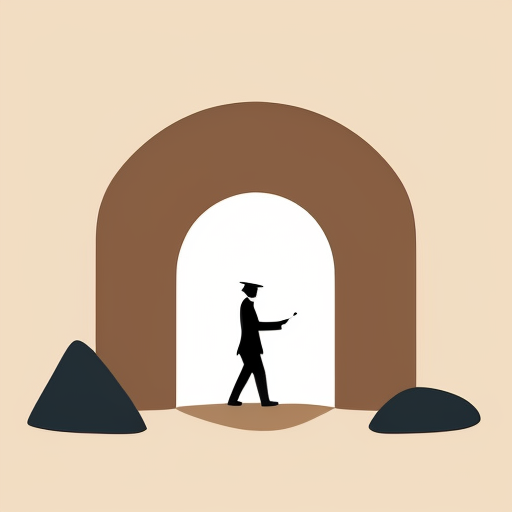 Paint the stones of a desert arch with multiple abstract figures in Tanguy and Matisse style