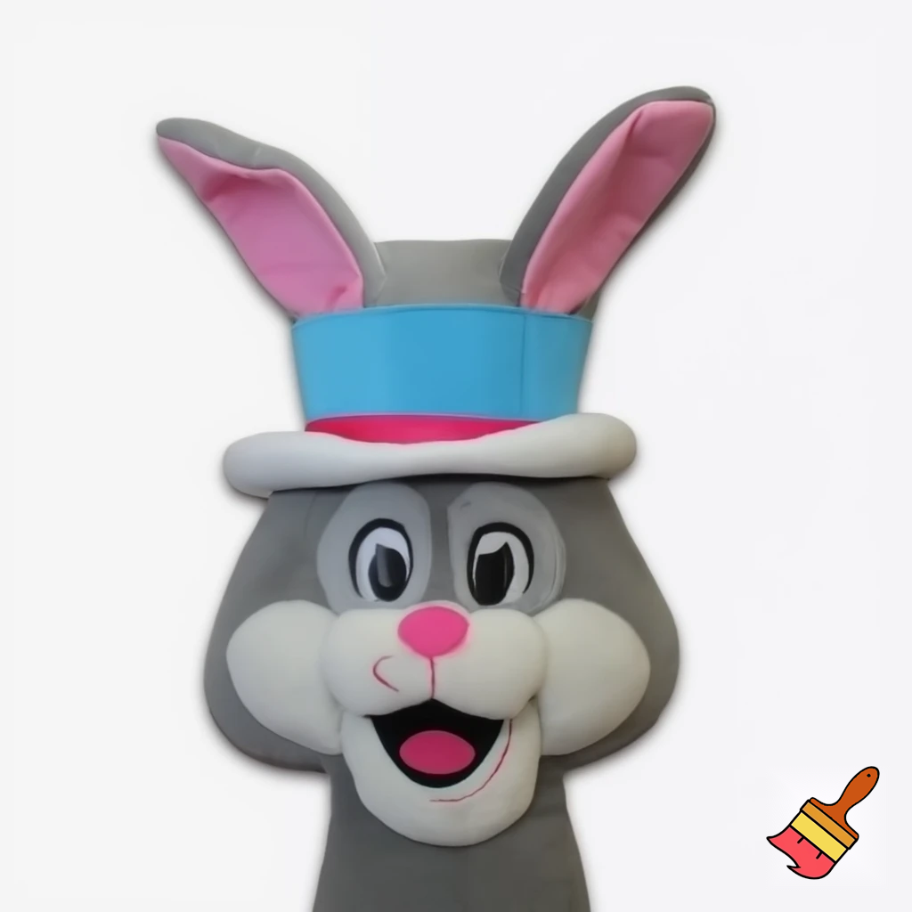 Easter bunny mascot costume top hat
