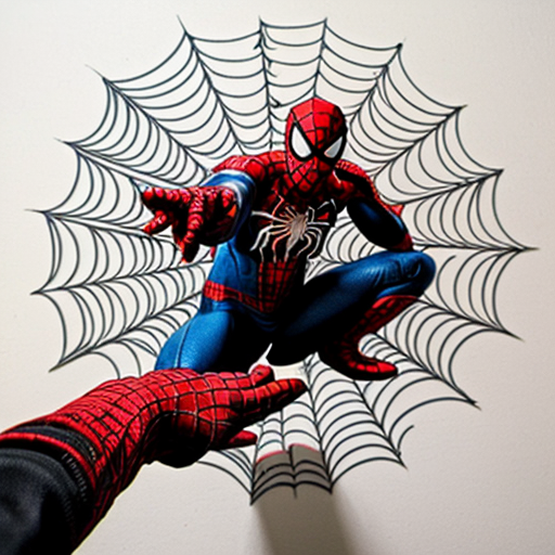 create an image of an spider man shooting webs