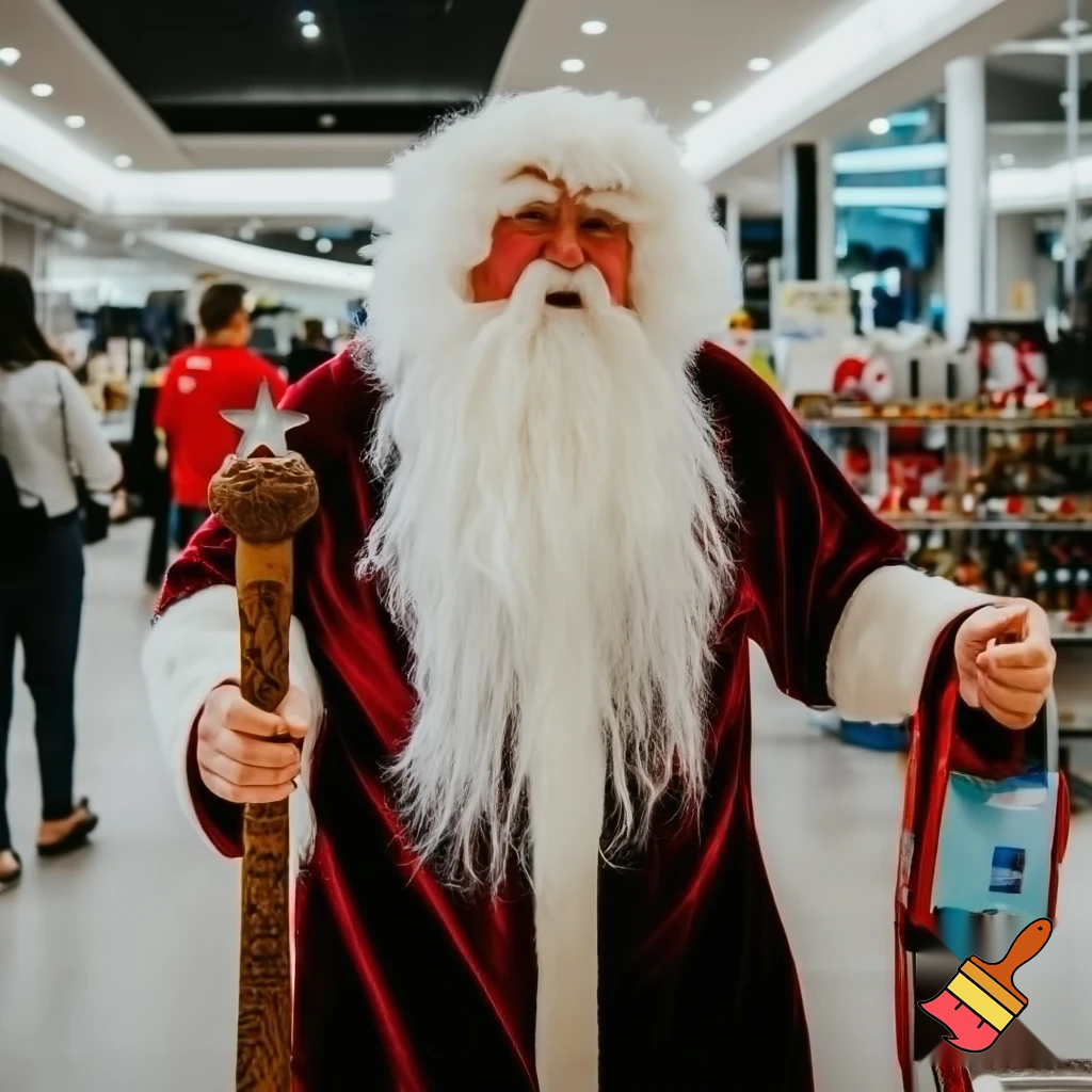 Santa Claus, Russia walking stick with the start the real Santa Claus shopping Centre in Australia
A star