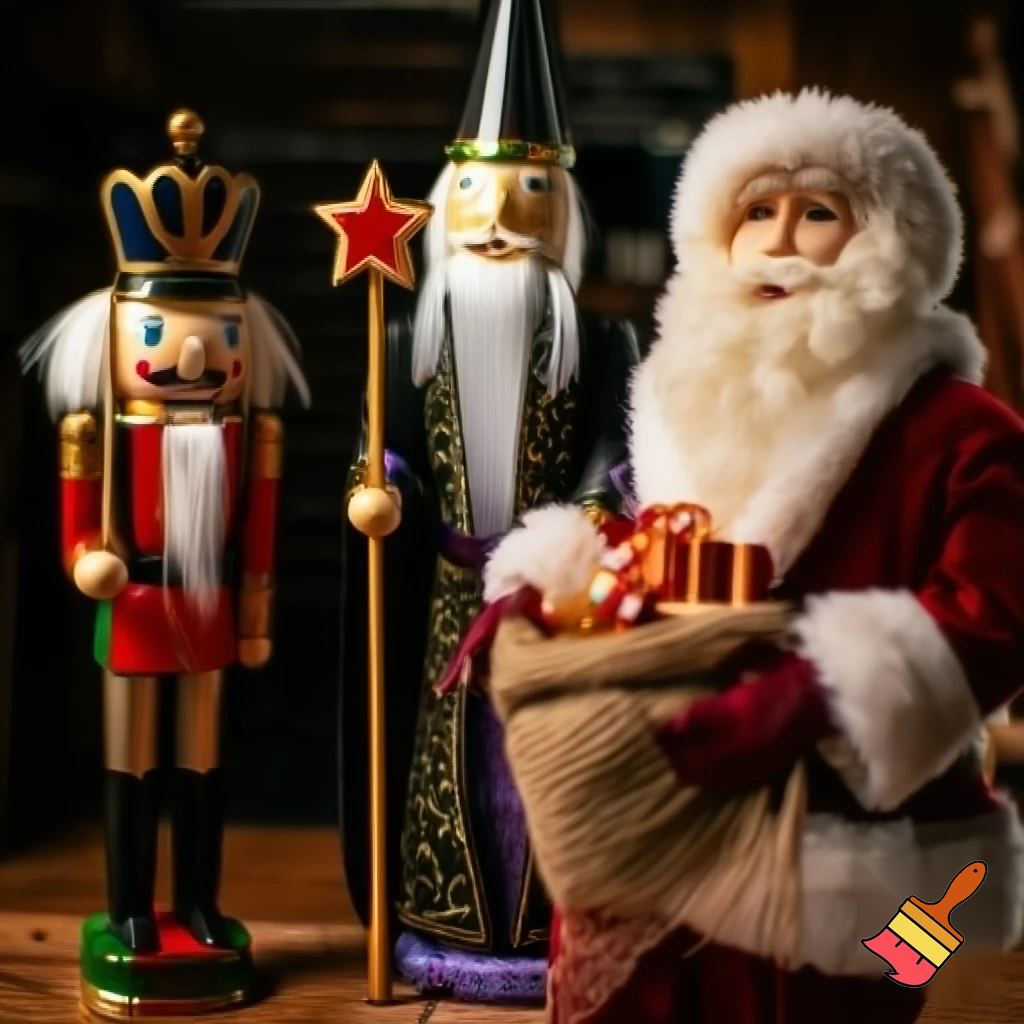 Christmas Nutcracker a wizard one Santa Claus one