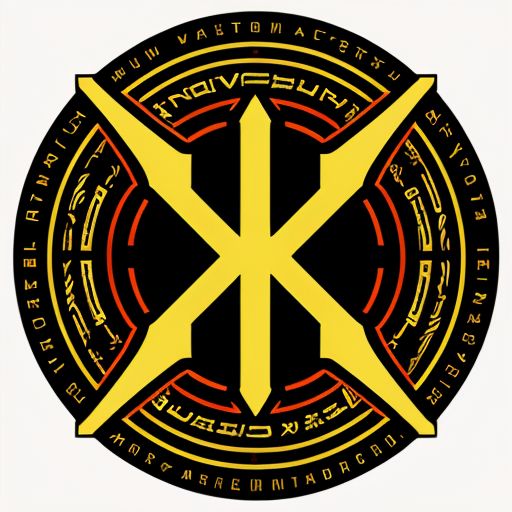 Logo JUPS in yellow color. Cyberpunk style.