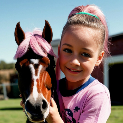 jewel harts little girl pink with pony tals