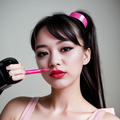 一张特写镜头，捕捉了一位神情软萌甜美的女孩。她扎着柔软蓬松的双马尾，并用鲜艳丝带装饰，散发着俏皮与青春的活力。她正对镜头调皮地眨着一只眼，眼中闪烁着欢快的光芒，浓重的眼妆凸显出长长的睫毛和眼线笔触末端那富有光泽的装饰性点缀。她嘟起嘴唇，可爱饱满的双唇涂着鲜艳亮丽的粉色唇彩。她脸颊上贴着“Z-image"字样的贴纸，头部微微侧倾，做出战斗姿势，右手握拳直面镜头出拳，击打在她正面的整块玻璃，玻璃应声破碎，玻璃上分别写着"TONY”，"JARVIS"，"ZIMAGE”的字样也全部破碎掉落。她肌肤的水润质感、眼中的璀璨星光，以及每一处细腻细节交织在一起，共同营造出一幅洋溢着青春欢乐但又力量十足的图像。