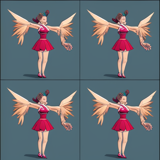 Sprite sheet, female, flying 
