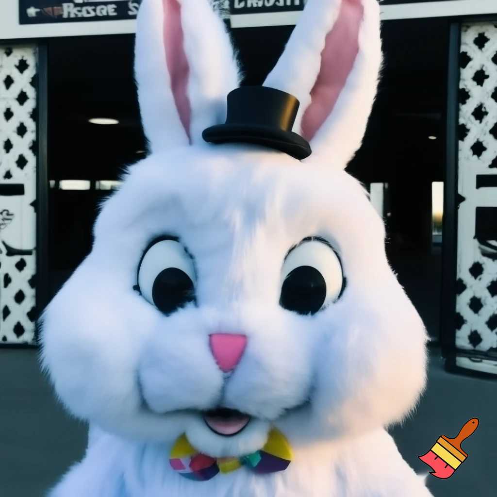 Mascot costume, Easter bunny top hat special top hat falcon gate trucking Centre