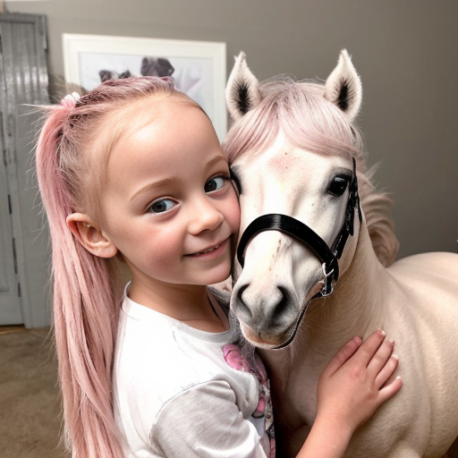 jewel harts little girl pink with pony tals