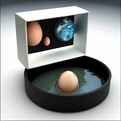 atom with DNA with cell with egg with waterfall with earth and moon with the box
