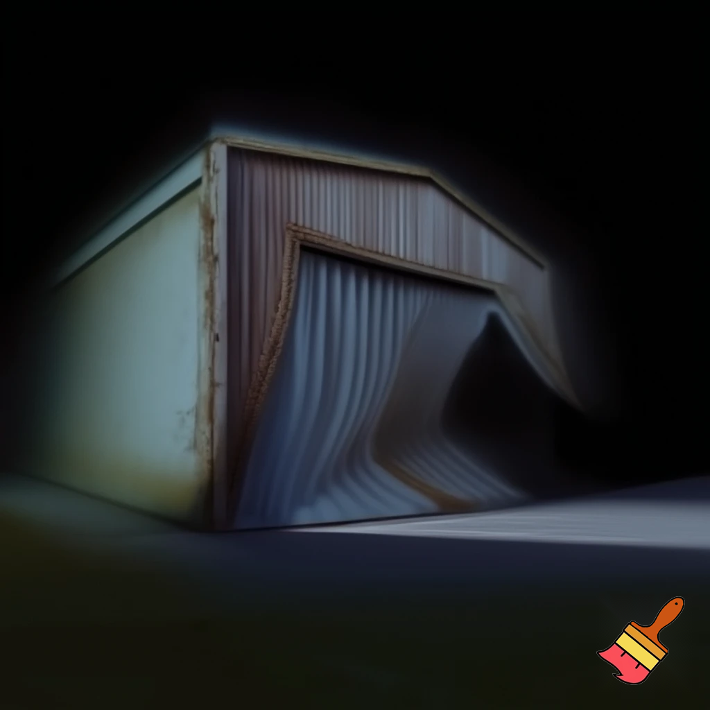 a garage  cowering in fear
