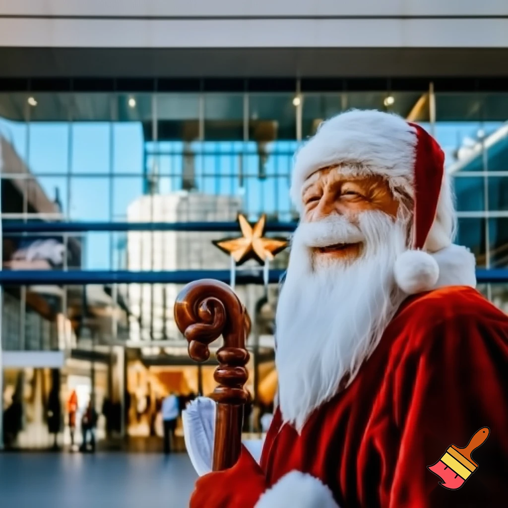 Santa Claus, Russia walking stick with the start the real Santa Claus shopping Centre in Australia
A star