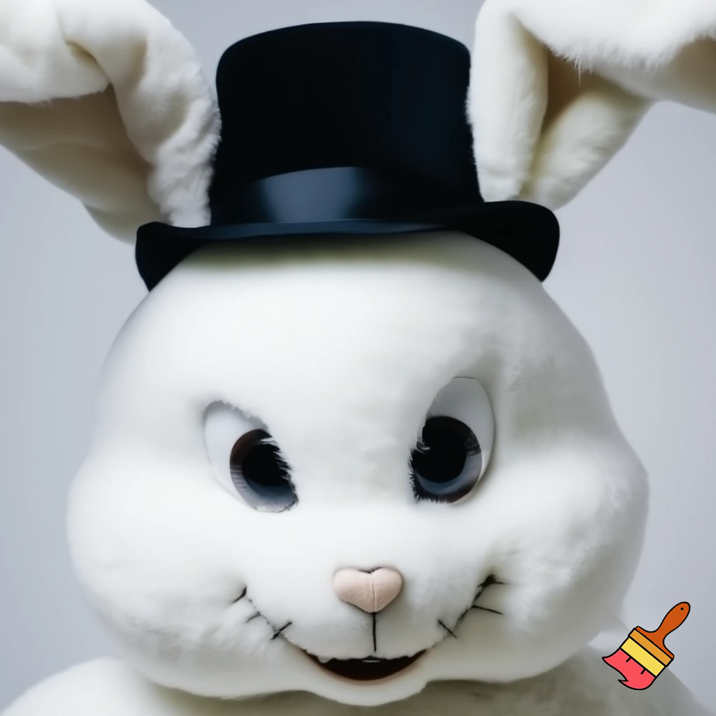 Easter bunny mascot costume top hat