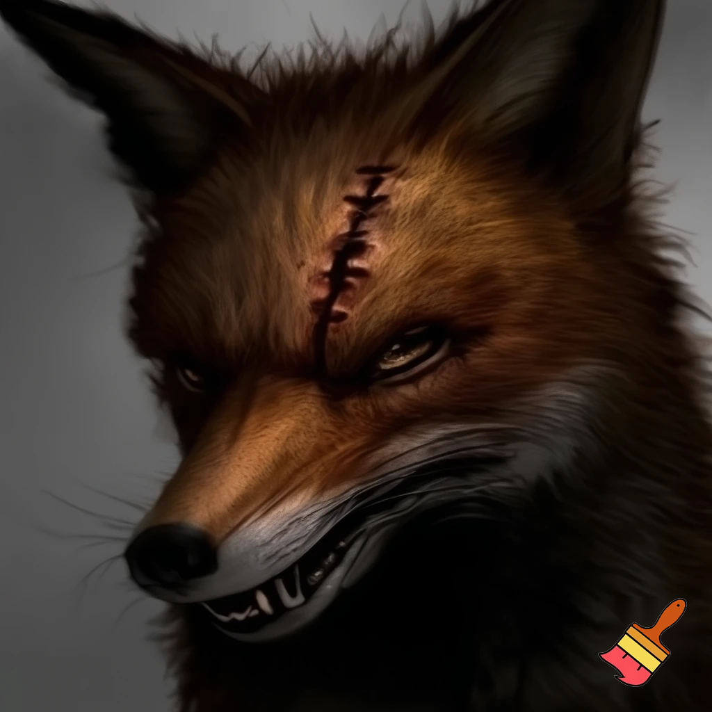 mugshot red fox evil jail scars scary



