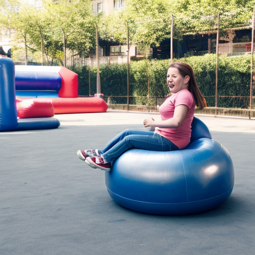 wolf from nu pogodi seat and bouncing on space hopper on park
