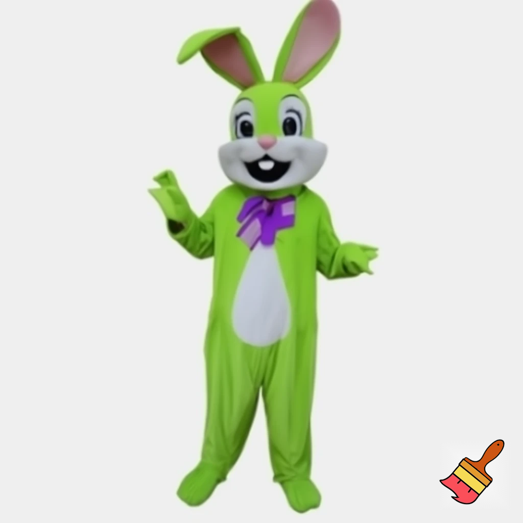 Easter bunny mascot top hat costume with a