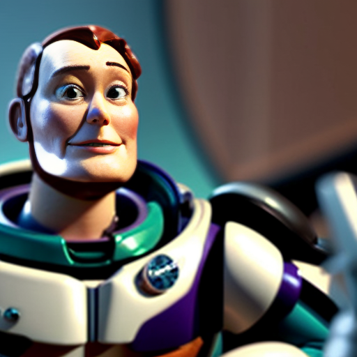 Buzz lightyear recording woody with a massive camera