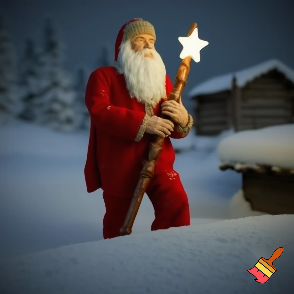 The real Santa Claus Russia walking stick star Santa Claus