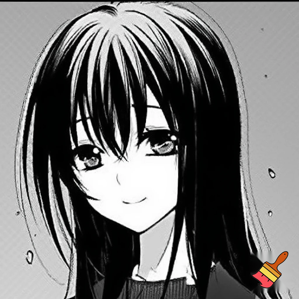 fait la en noir et blanc et plus style manga c une fille cheuveux long et ebourife 

