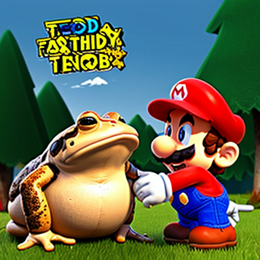 Make an image saying “The Father, The Son, and The Holy Toad” with Toad being toad from Mario 