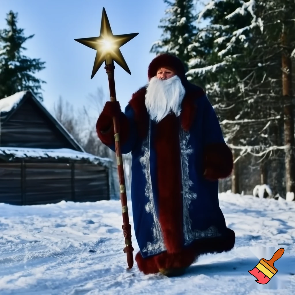 Santa Claus Russia, Santa Claus walking stick with a star