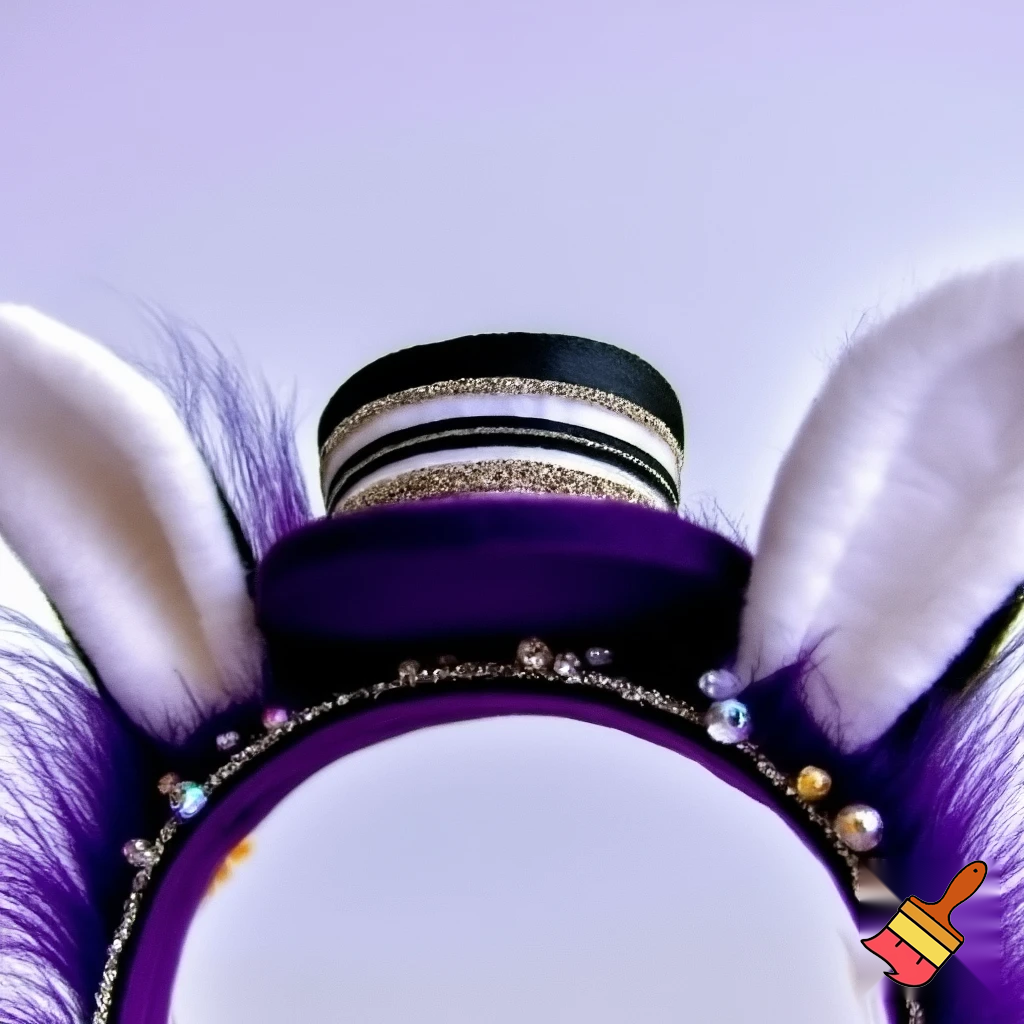 Easter bunny top hat headband, purple and white gold and silver top hat black purple dark purple special hat in delicate purple white, purple and white gold