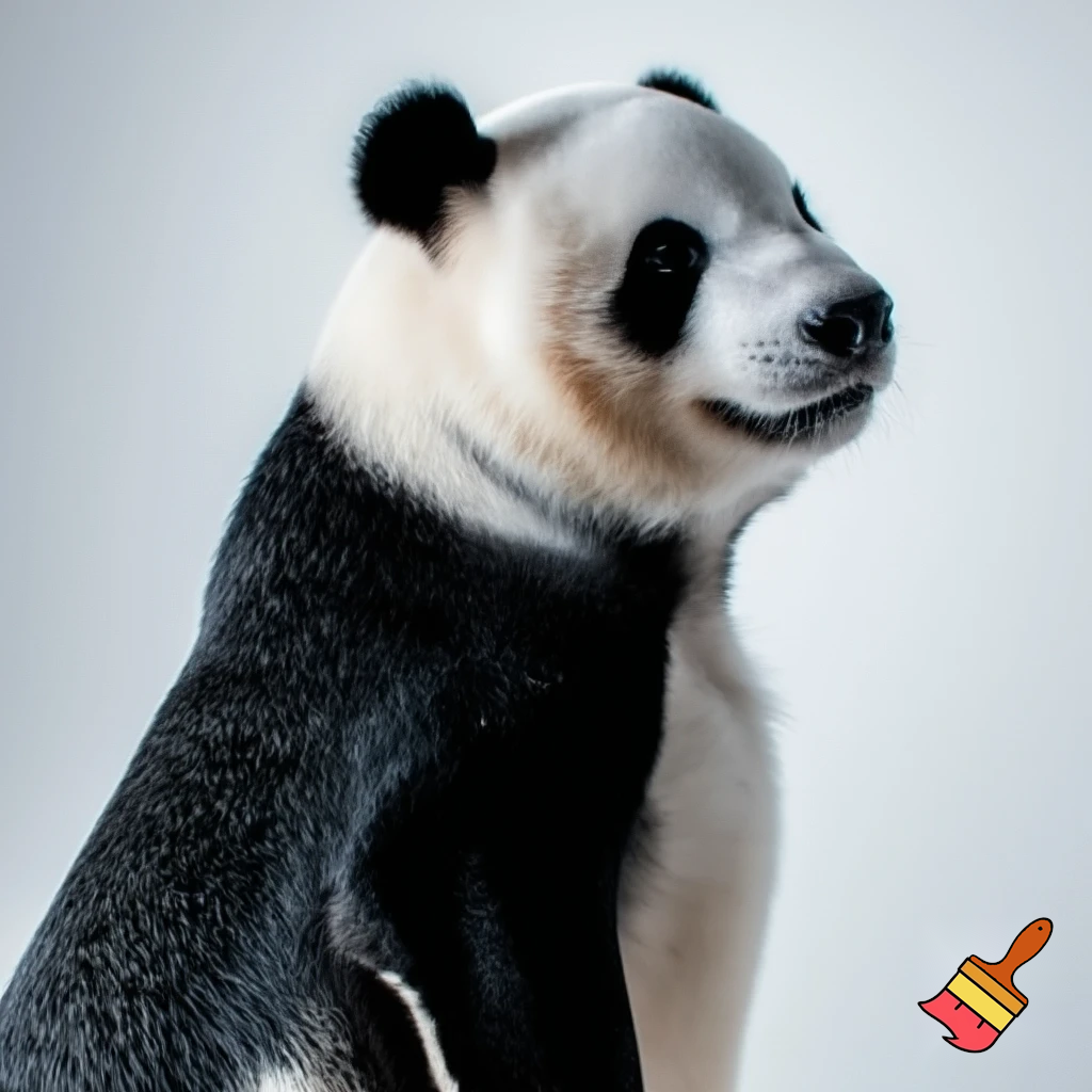 penguin with a panda head