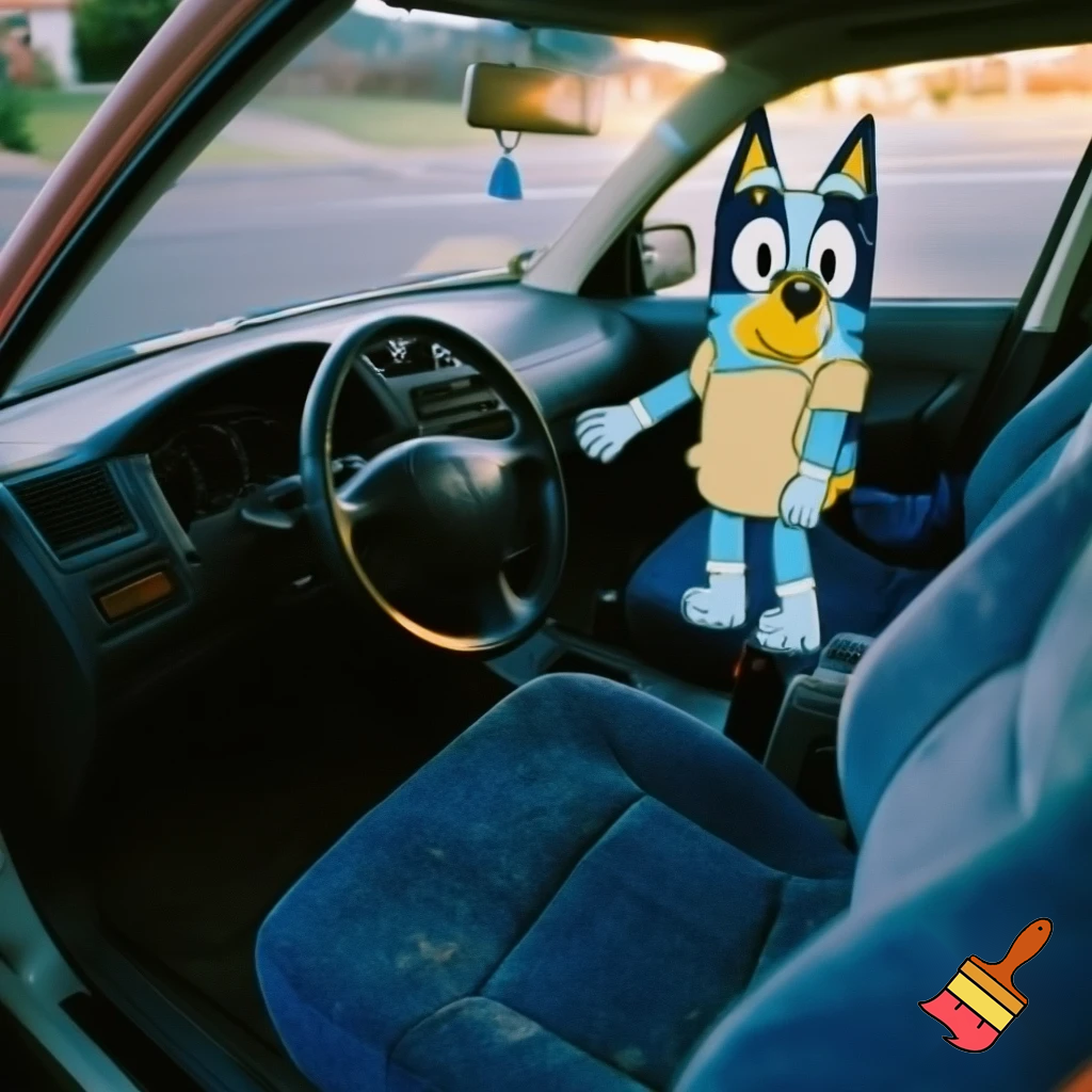 Toyota car seat Bluey dad 