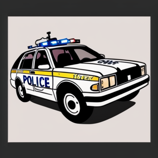 Make a image of a police car in greg heffly style
