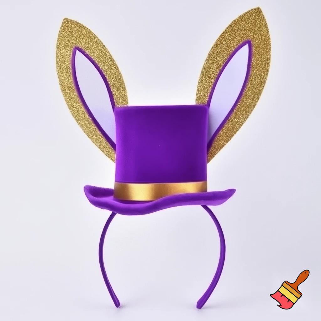 Easter top hat headband Easter bunny headband, purple and white with gold Easter top hat headband and fabric velvet and fabric velvet top head headband top hat headband