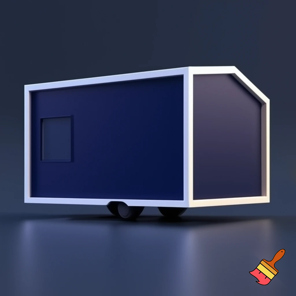 Generez une tiny rectangular house mobile de couleur bleu marine foncé avec un encadrement blanc.
Situé à côté d'une plage Générez une tiny rectangular house mobile allongée style Classique simple de couleur vert foncé avec un encadrement noir situé à côté d'une plage 
Sans oublier de mentionner : Aitouche Abderrahmane sur la paroi de la tiny générée .
