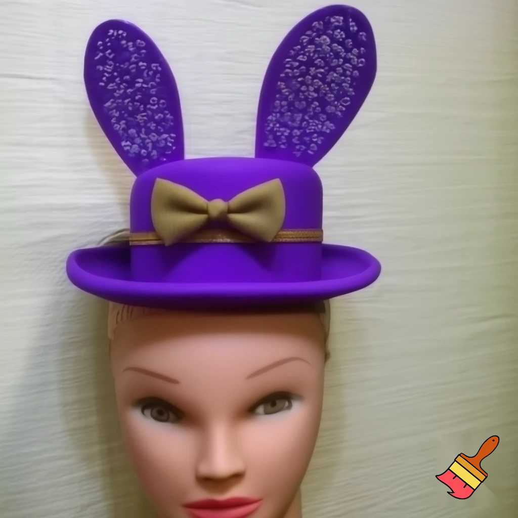 Easter bunny top hat, Easter balcony headband, purple and gold headband top hat rabbit, ear rabbit, ear headband, top hat