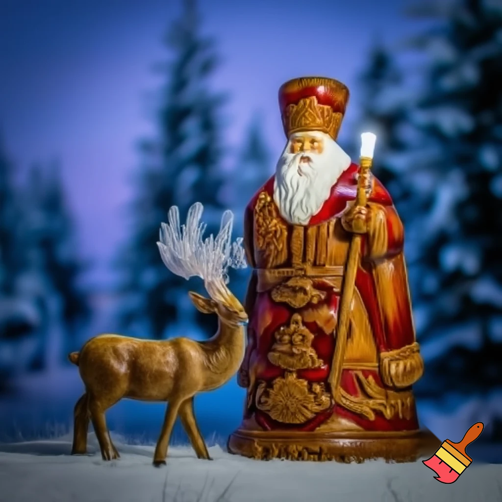 Russian Santa Claus walking stick with with t reindeers magic walking stick a plastic plastic Russian Santa Claus walking stick magic walking stick