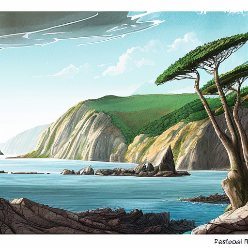 Pour un élève de seconde en TP de SVT, propose une illustration d’un paysage côtier, il y a 250 millions d’années, sans éléments
modernes ni humains. J’attends que l’image soit réaliste et scientifiquement cohérente