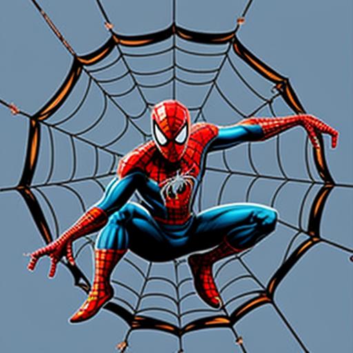 Spiderman on a giant spider web