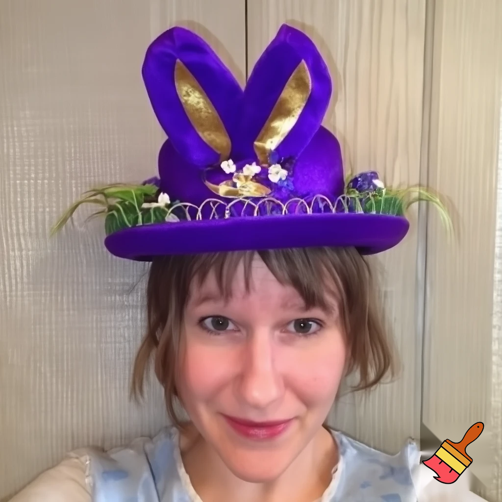 Easter bunny top hat, Easter balcony headband, purple and gold headband top hat rabbit, ear rabbit, ear headband, top hat